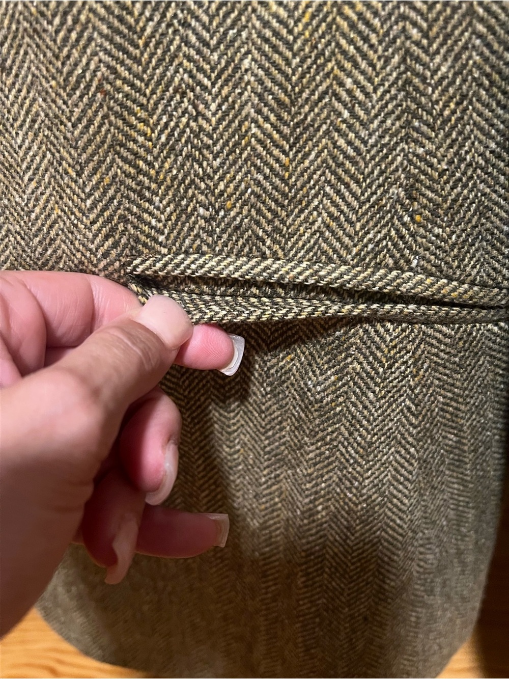 Eddie Bauer Herringbone Tweed Blazer Silk Wool Blend - Picture 7 of 7
